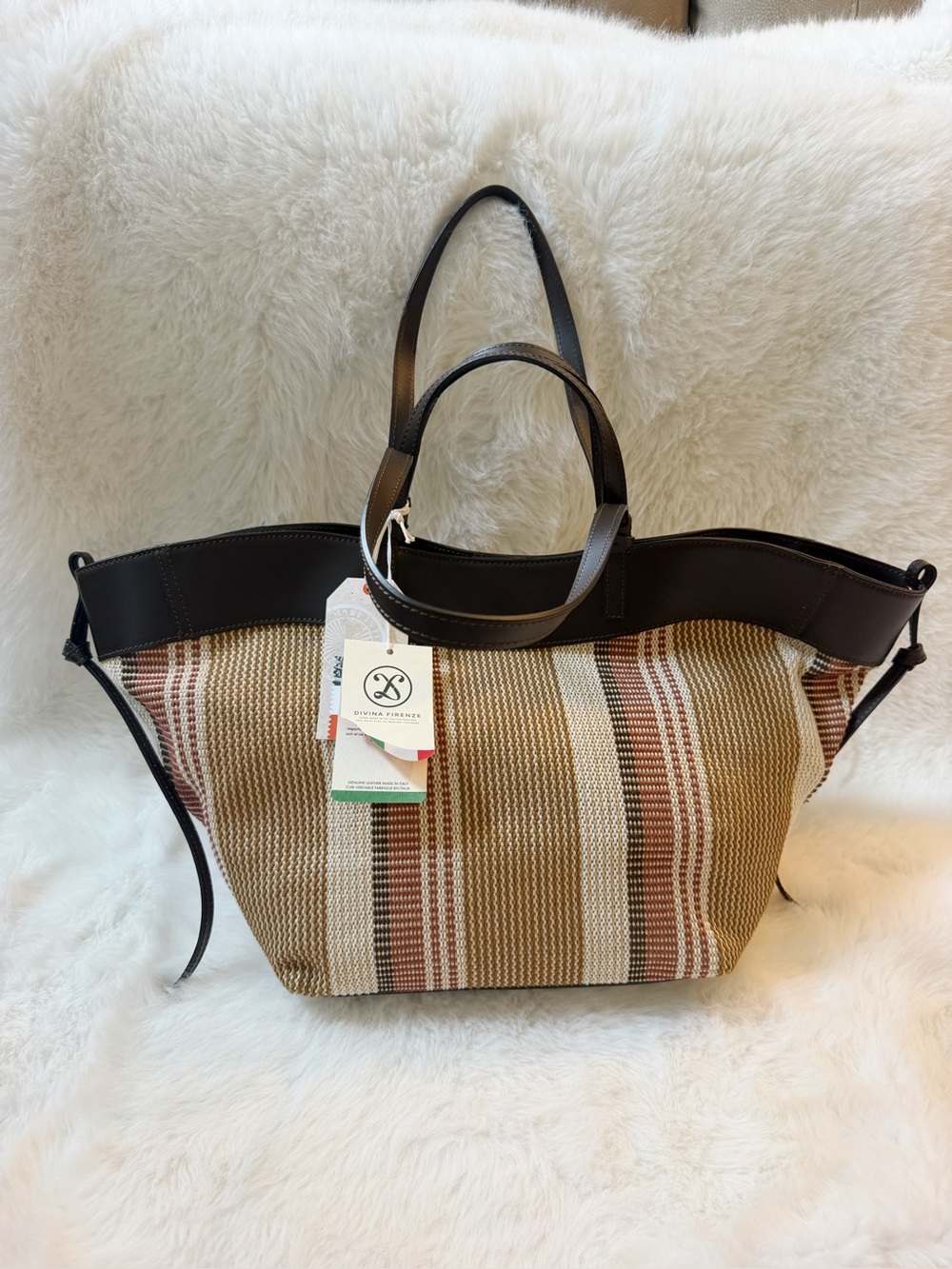 Divina Firenze Made in Italy Striped NWT Tote Bag